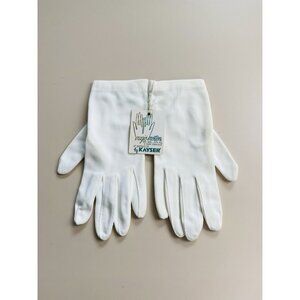 Vintage White Fashion Gloves Magic Motion By Kayser Wrist Length Nylon, Unused